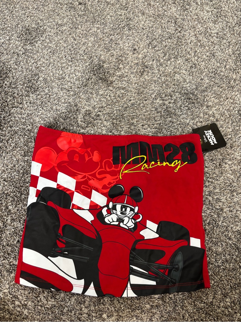 Disney Mickey Racing women’s tube top red Sz Medium